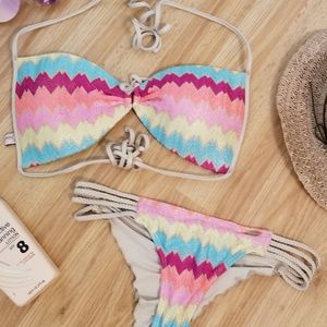2 pcs Luli fama Colored Bikini  set